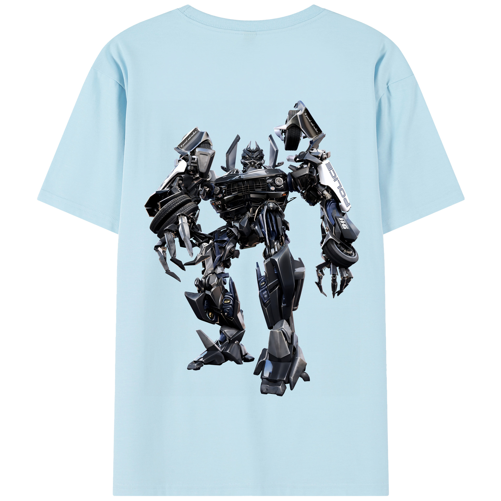 （画像用） Transformers トランスフォーマー 綿100％半袖Tシャツ（背面プリント）